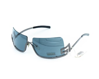 Versace Y2K Vintage Wrap Around Visor Shield Sunglasses Model 2034