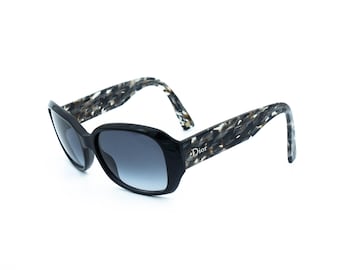 Gafas de sol Christian Dior Flanelle 3 negras para mujer, estilo vintage.