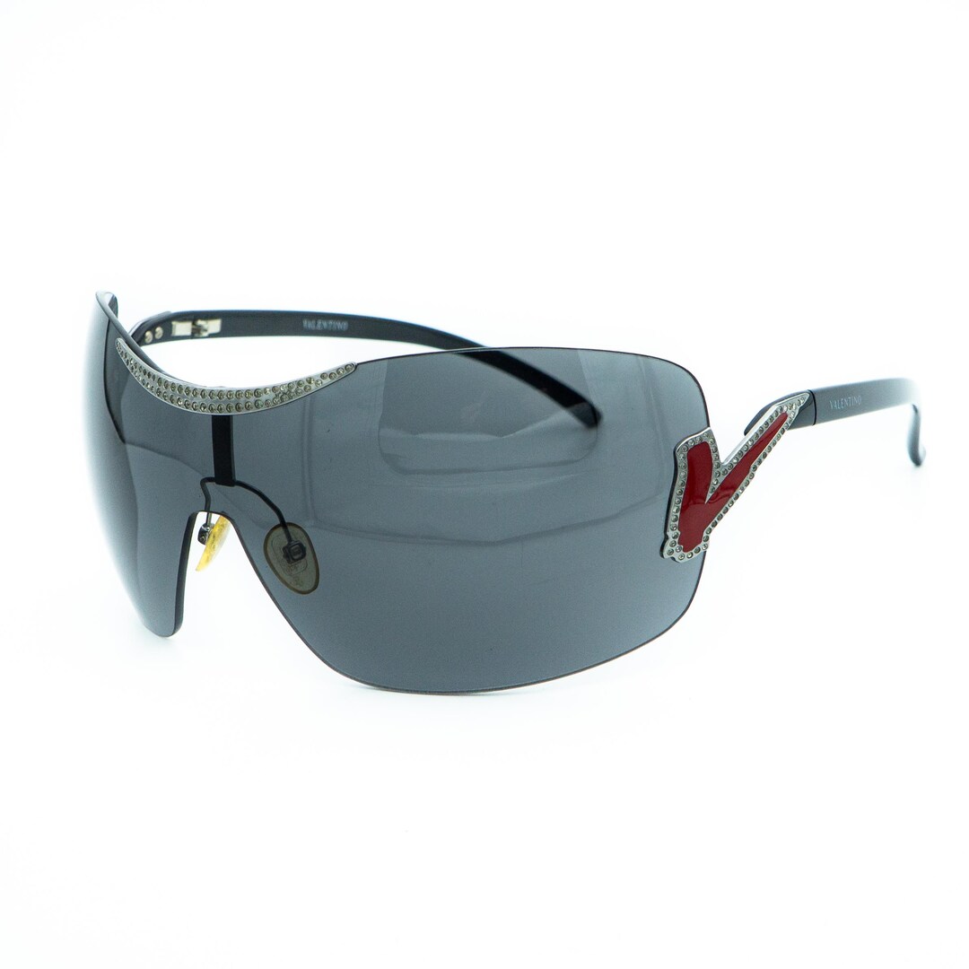 Valentino 5412/S Black Oversized Shield Mask Sunglasses  display picture 1