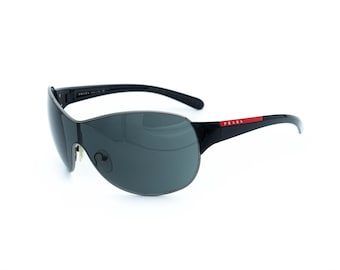 Gafas de sol Prada SPS 54G negras con máscara envolvente estilo vintage