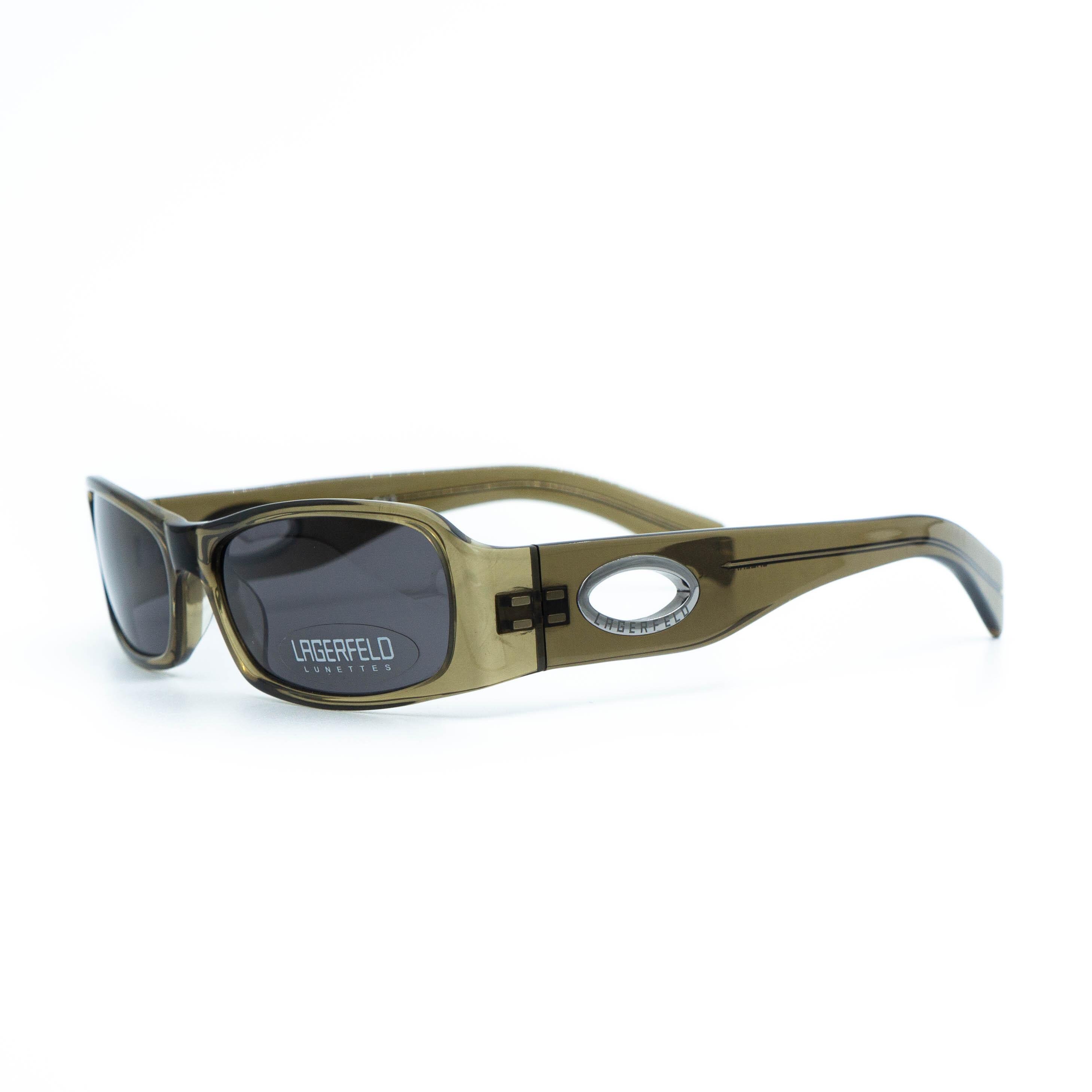 ★ LAGERFELD ビンテージ サングラス ラガーフェルド フランス製 Lagerfeld Sunglasses Made in France, Vintage 90s Slim Oval Black