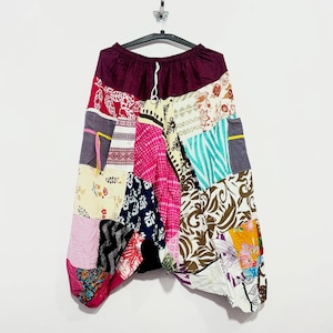 Handmade Harem Pants, Patchwork Pants For Women, Hippie Aladdin Trousers, Baggy Yoga Pants, Cotton Pants, Lounge Pants, Gifts For Her