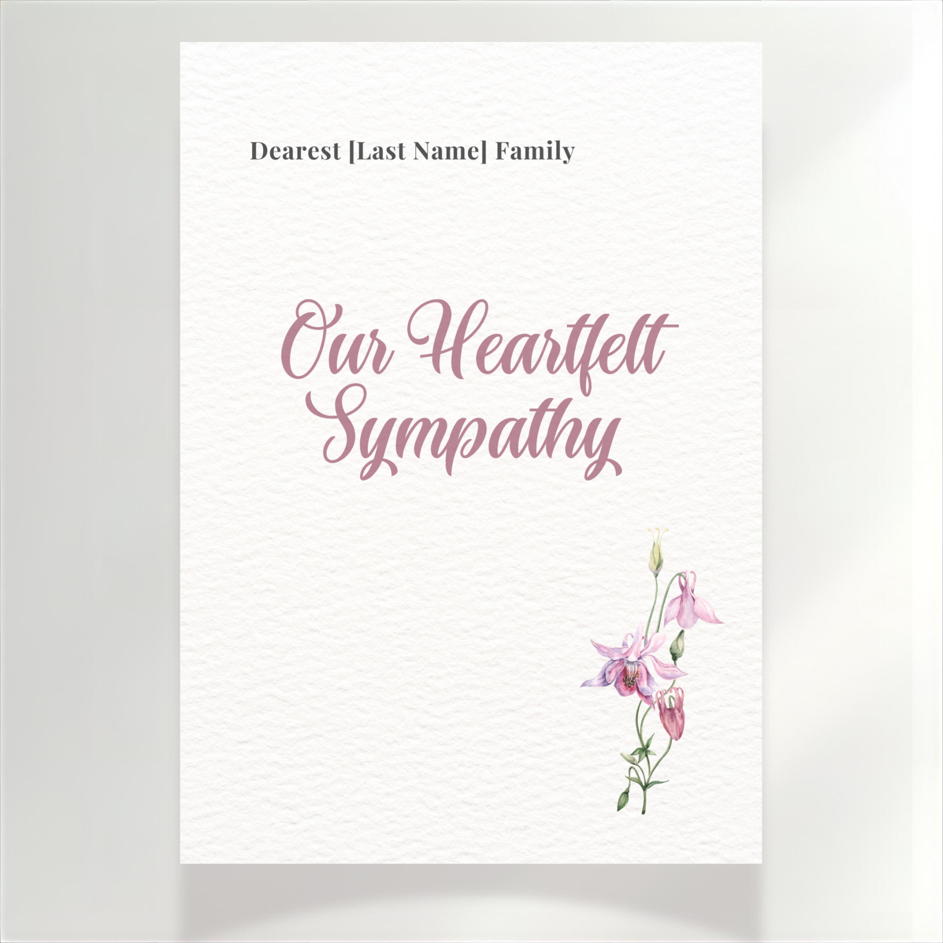 Editable Foldable Sympathy Card Template | Canva Printable Condolence ...