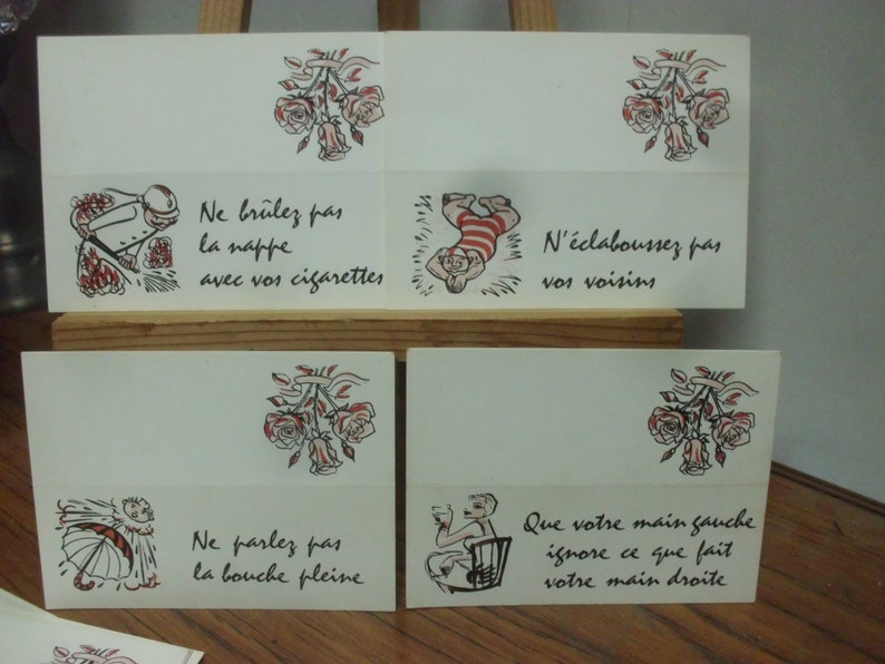 Individual French Humour Place Name Cards.