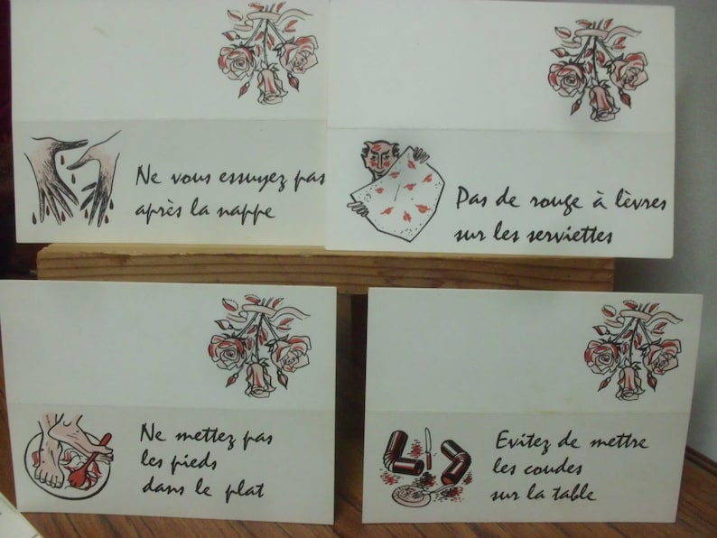 Individual French Humour Place Name Cards.