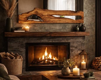 Handmade Olive Wood Live Edge Wall Mirror