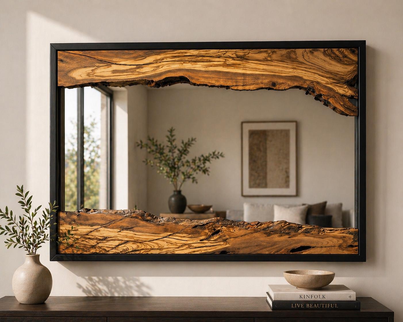 Wood mirror - Etsy 日本