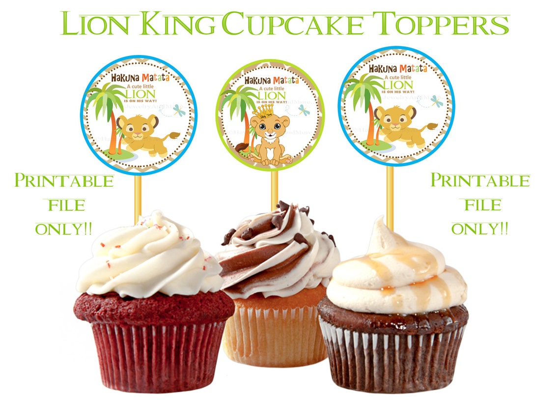 Lion King Cupcake Toppers Party Favors Stickers Baby Shower Etsy