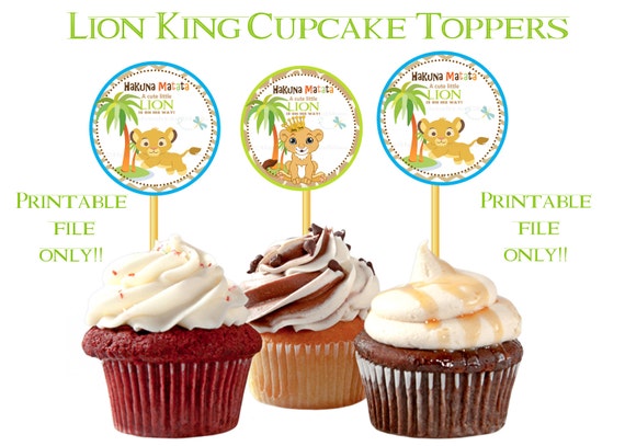 Lion King Cupcake Toppers Party Favors Stickers Baby Shower Etsy