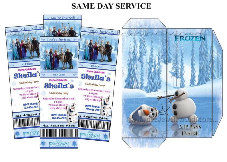 Frozen Ticket Birthday Invitation Style / Matching