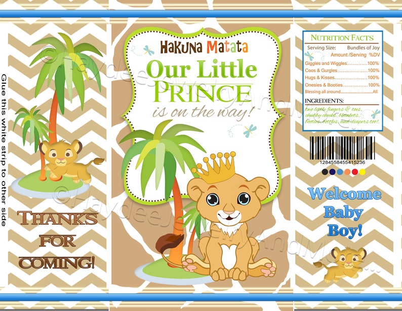 Lion King Chip Bag Wrappers Baby Shower Potatoes Chips Bag Etsy