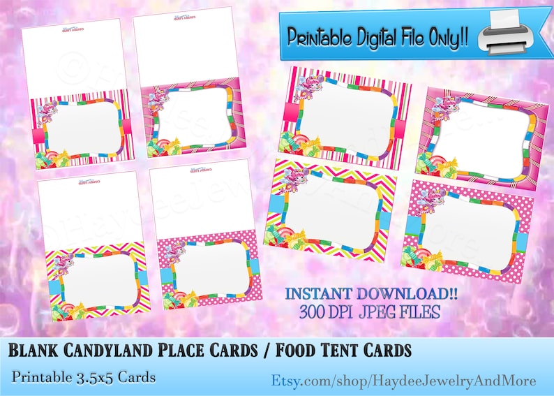 Blank Candyland Location Playing cards / Food items Tent Playing cards Candyland Concept Folded Foods Tent Playing cards/ Birthday Vacation spot Playing cards graphic regarding Printable Candyland Cards identified as Blank Candyland Level Playing cards / Food items Tent Playing cards Candyland Concept Folded Meals Tent Playing cards/ Birthday Stage Playing cards