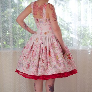 1950's Style Amelia Fairy Dress with Cross over Bodice and Drop Waist Full Circle Skirt custom made to fit image 2