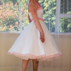 1950's alice White Wedding Dress With Pink - Etsy
