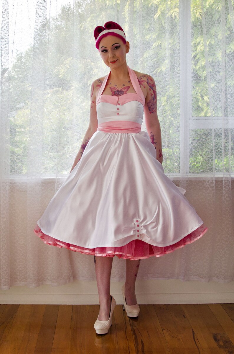 1950's Rockabilly 'ruby' Wedding Dress With - Etsy