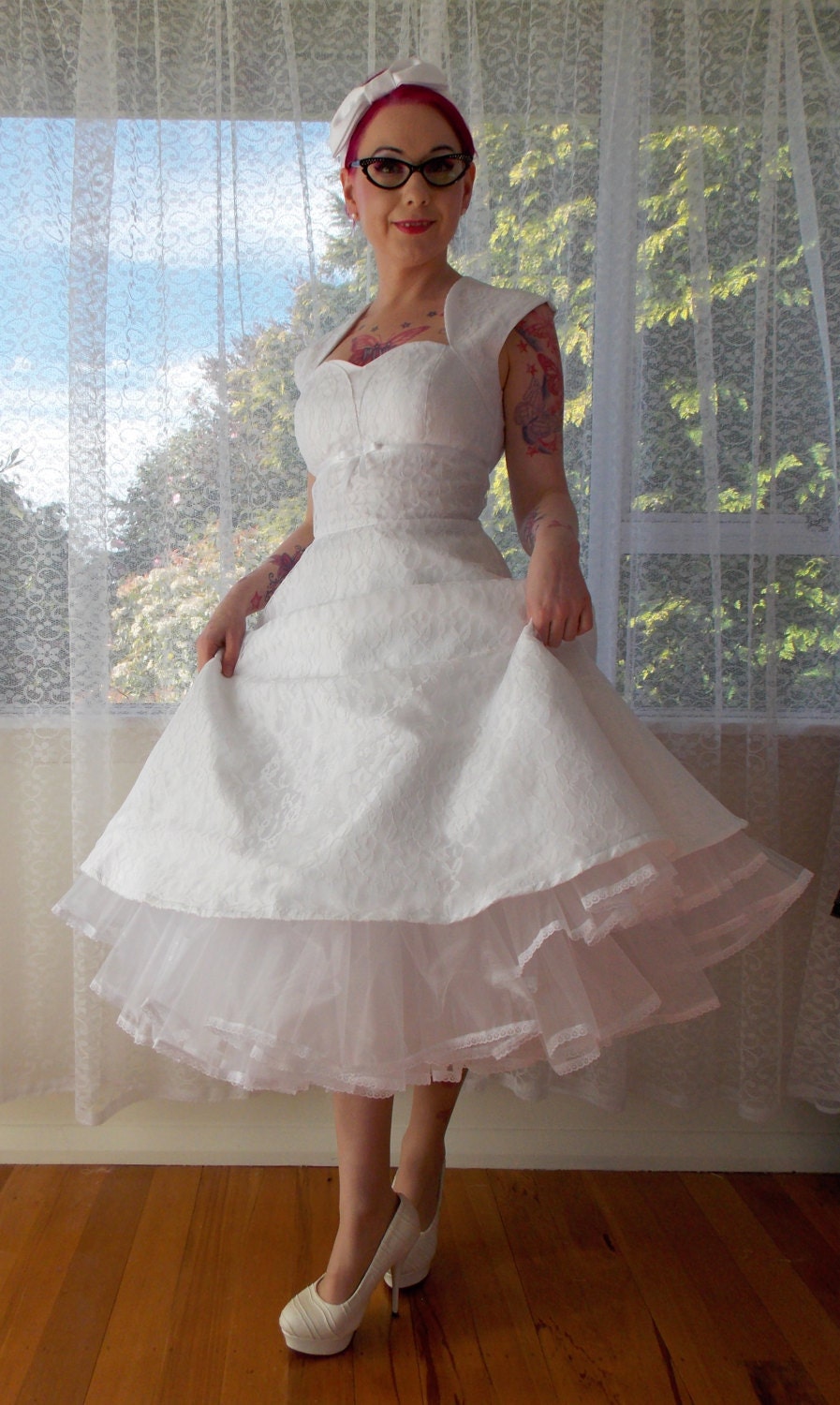 1950's nancy White Wedding Dress With a - Etsy