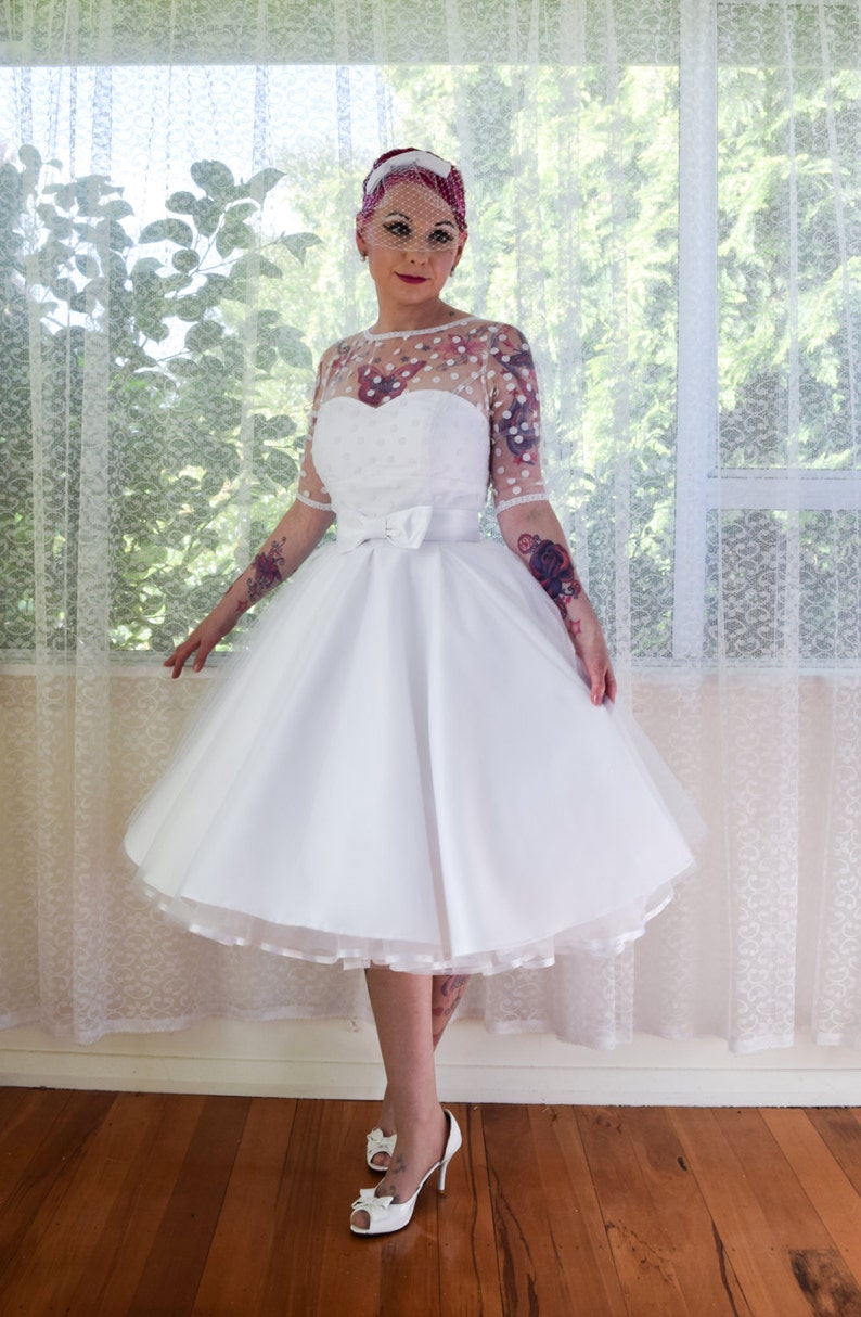 1950's Anita Polka Dot Wedding Dress with | Etsy