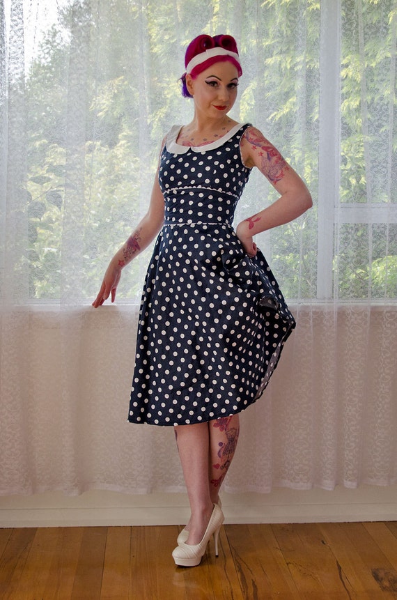 50er Jahre Coraline Polka Dot Rockabilly Kleid mit - Etsy Schweiz