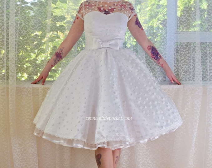Ivory 1950's 'mary Jane' Style Wedding Dress With - Etsy