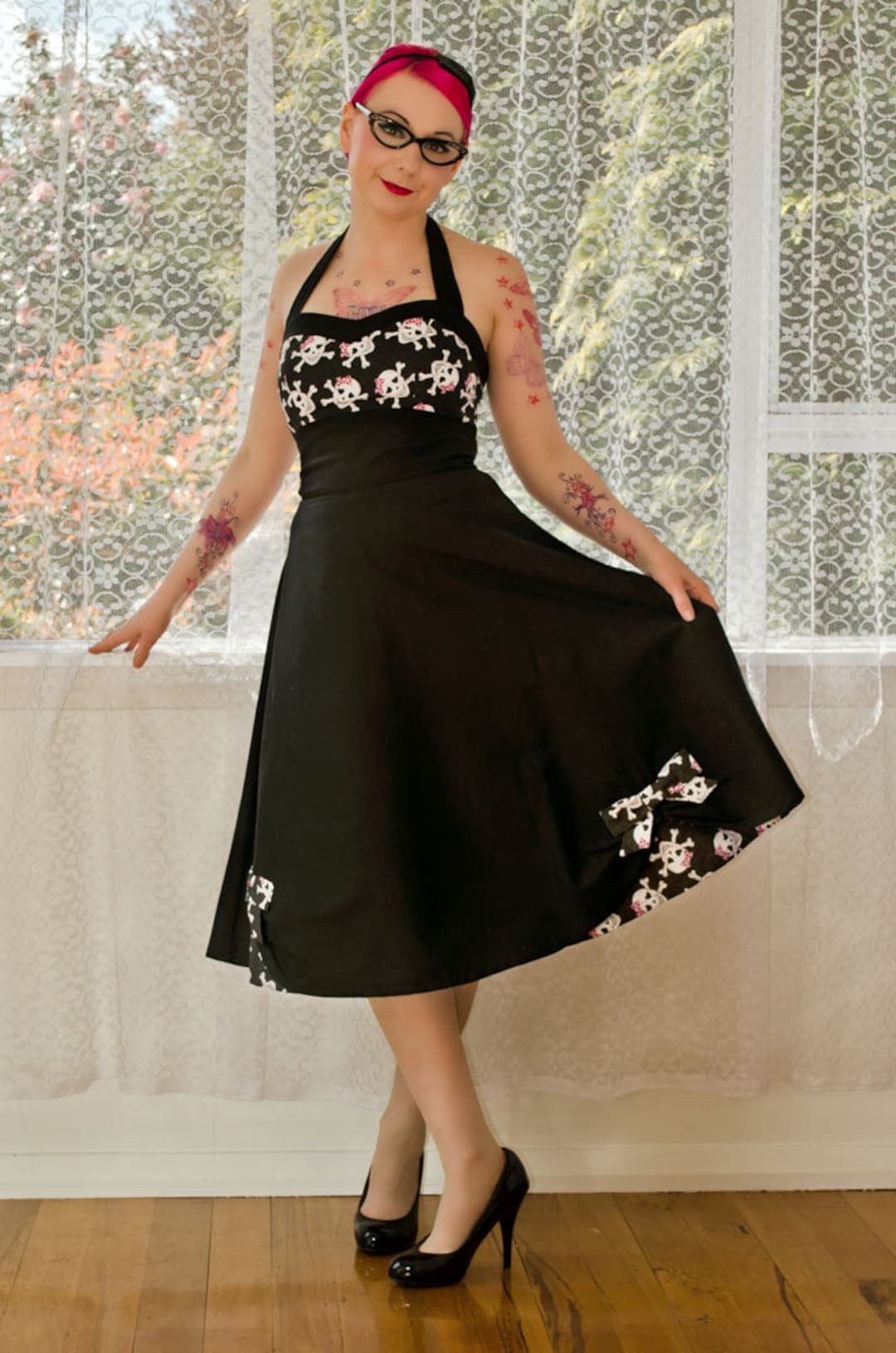 estilo Rockabilly up vestido con - Etsy México