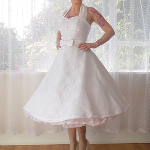 1950s Rockabilly Wedding Dress 'clarissa' With Lace Overlay, Sweetheart ...
