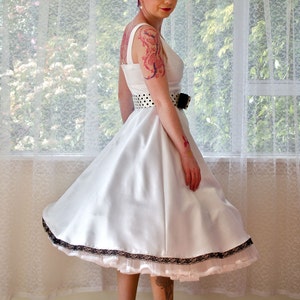 1950s Pin up 'audrey' Wedding Dress in a With Polka Dot Bodice, Belt ...