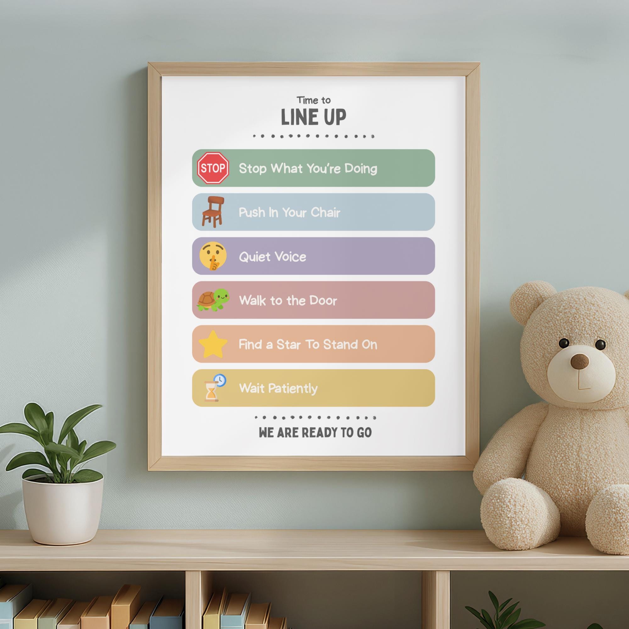 Line up Poster for Kids, Classroom Management Printable, Line up ...
