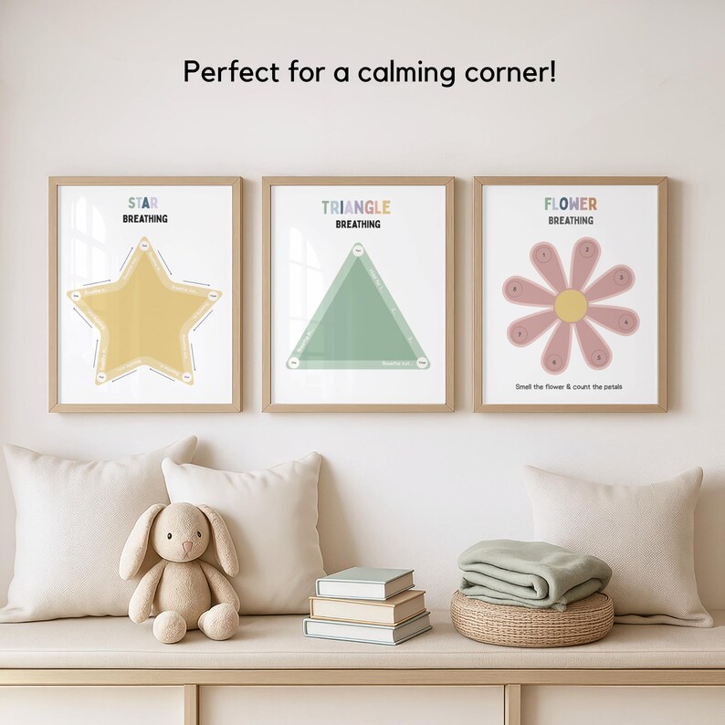 Mindfulness Breathing Exercises for Kids, Calm Corner Printables ...