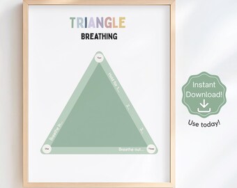 Poster Dreieck Atmung für Kinder, Beruhigungsecke, Klassenzimmer SEL, Montessori (Digitaler Download)