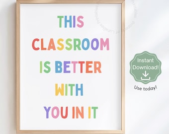 Klassenzimmer Affirmation Poster, sozial emotionales Lernwerkzeug, helles Montessori Klassenzimmer Dekor, Homeschool Inklusion Druck, PDF