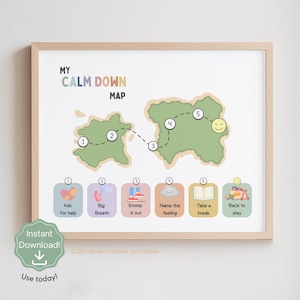 My Calm Down Map, Klassenzimmer-Planungstool, SEL Sensorischer Pfad, Ressourcen für Lehrer, Verhaltensunterstützende Karte, Calm Corner, PDF Druck