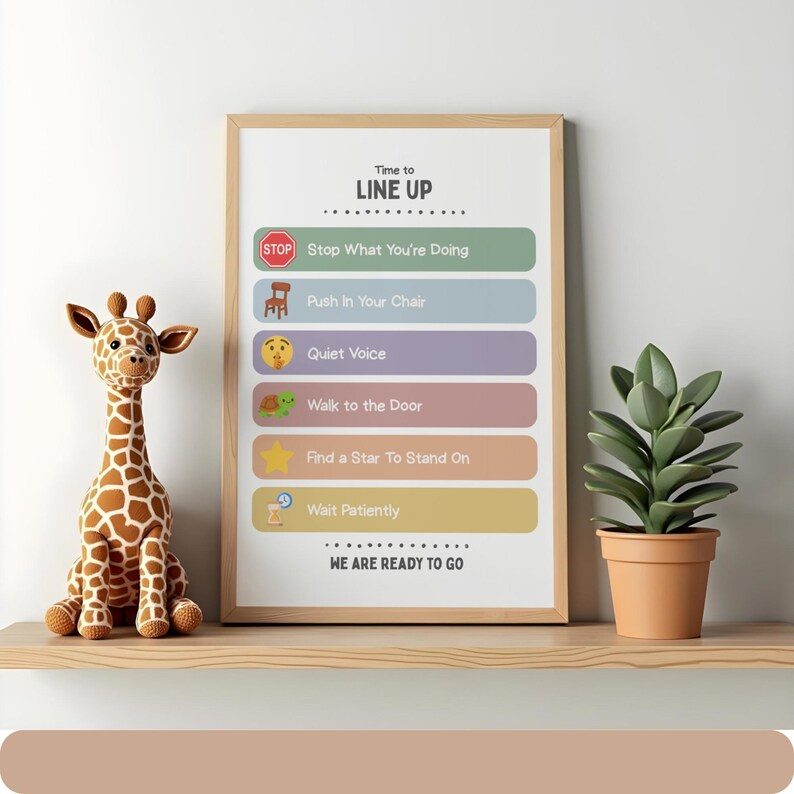 Line up Poster for Kids, Classroom Management Printable, Line up ...