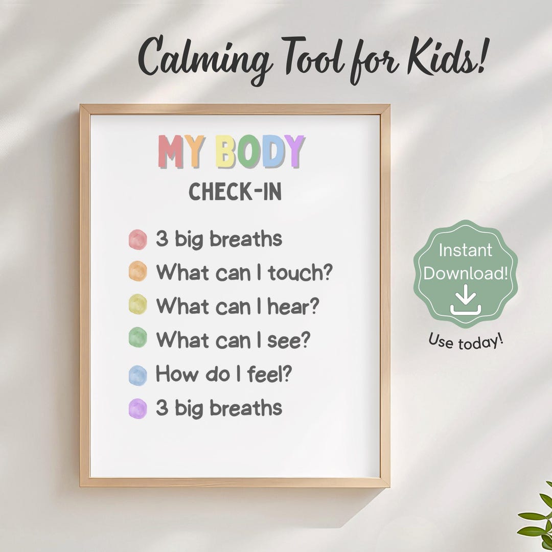 Kids Body Check-in Poster | Mindfulness, SEL Classroom Wall Art ...