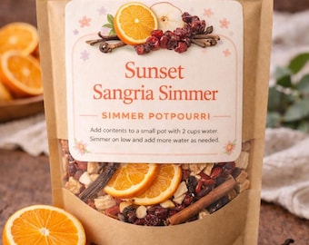 Popurrí de sangría Sunset / Mezcla de especias de naranja y arándano, fragancia natural para el hogar