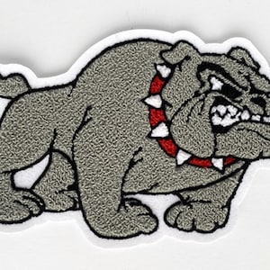 Bulldog Mascot Chenille Patch – Varsity Letter Jacket Embroidered Patch Applique