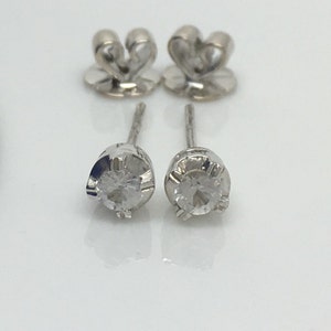 Men&#39;s stud earrings, illuminated kryptonite stud earrings for men, natural white sapphire stud earrings, smalls stud earrings, D304