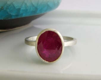 Berry blush ruby ring, ruby ring, gemstone ring, ruby rings for women, red ruby ring, July birthstone ring, natural ruby, sterling silver