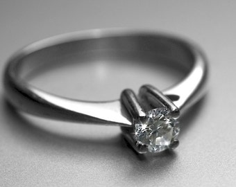 0,10 Karat Tiny-Diamant-Ring - 14K Gold Prong Einstellung - Wedding Engagement Jubiläum Versprechen - US Europäischen Australian Größe - angepasst