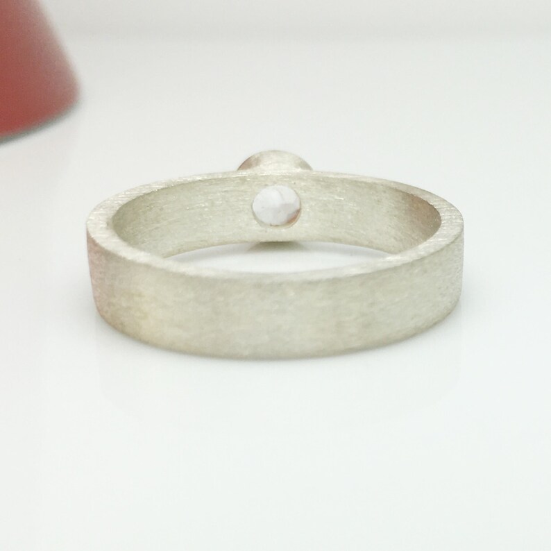 topaz ring round bezel natural white topaz ring topaz wedding band white topaz ring Tunnel of light topaz ring sterling silver ring