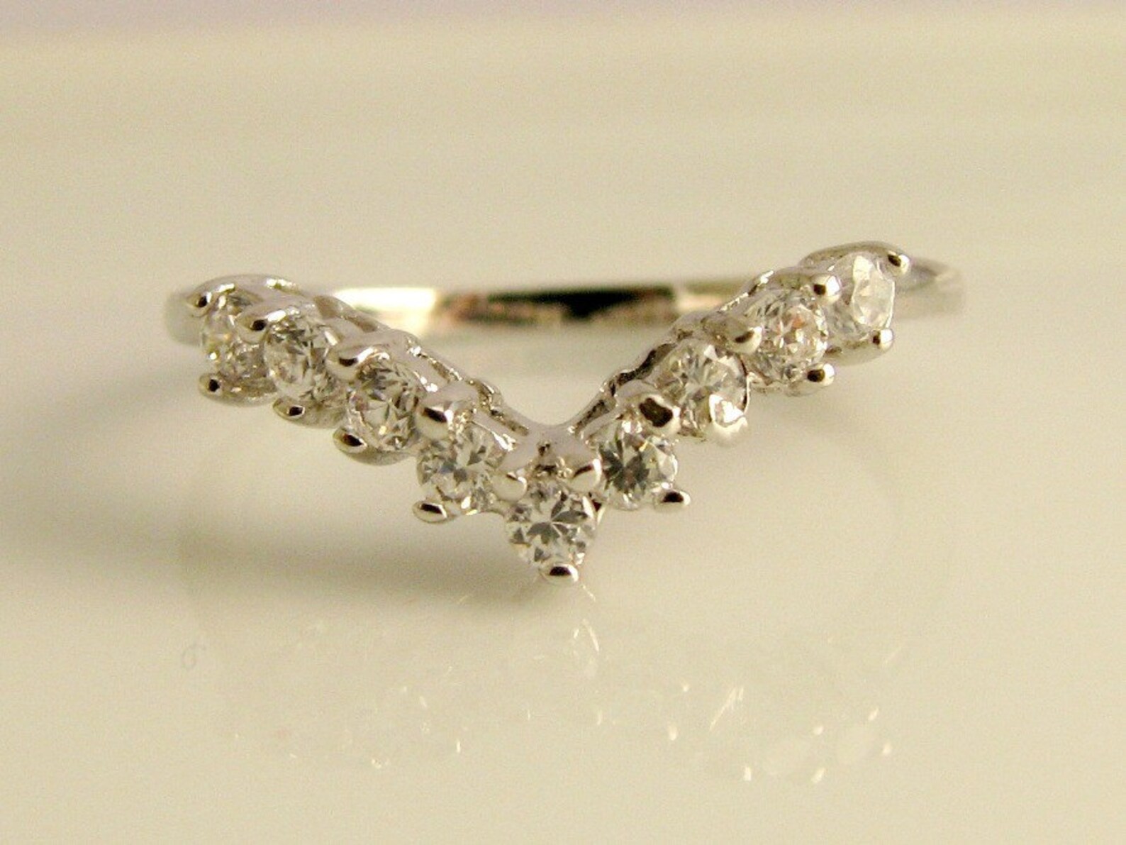 Tiara Diamond Stackable Ring 14K White Gold Top Quality Diamond Wedding