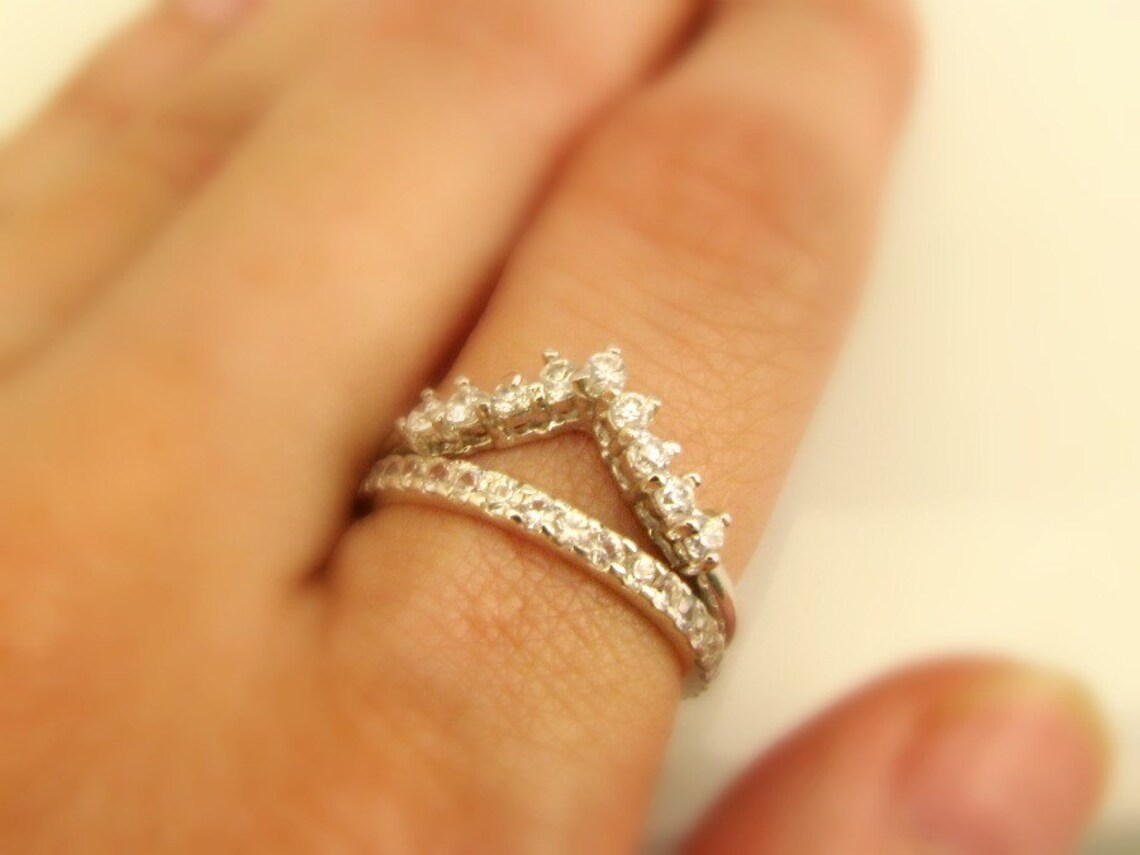 Tiara Diamond Stackable Ring 14K White Gold Top Quality Diamond Wedding