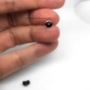 4mm sterling silver, Matte black decorative plating, 2mm black diamond stud earrings for men, image 4