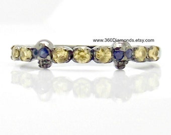 Baby schedel halve eeuwigheid Ring - alternatieve trouwring - 18K zwart goud verguld meer dan 925 Sterling Zilver