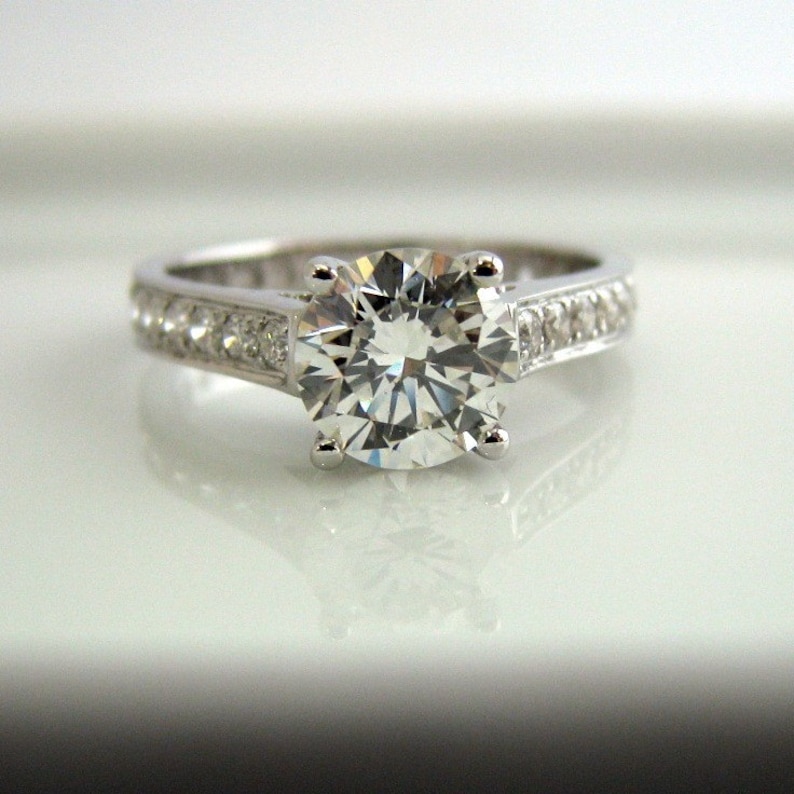 Diamond Engagement Wedding Ring 1 Carat Diamond Center