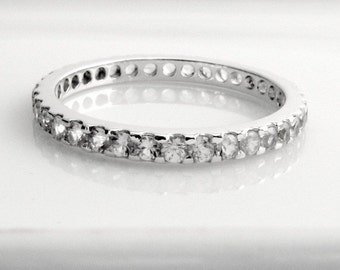 Förderung - Ewigkeit stapelbar Band - 14K White Gold - Hochzeit DiamantVerlobungsring - maßgeschneiderte Optionen verfügbar