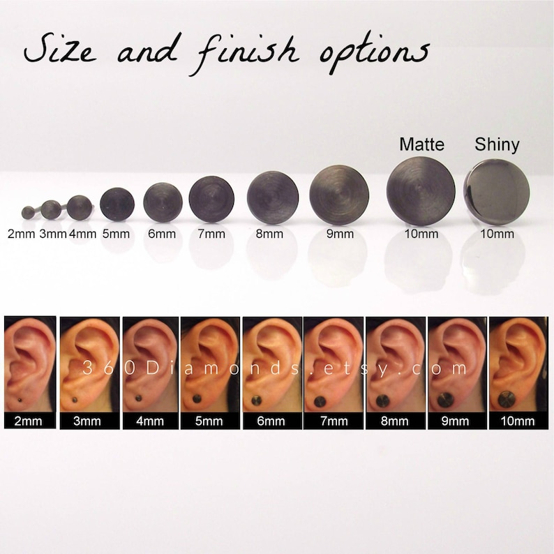Men's Stud Earrings With Black Diamonds, Custom Gemstone Stud Earrings ...