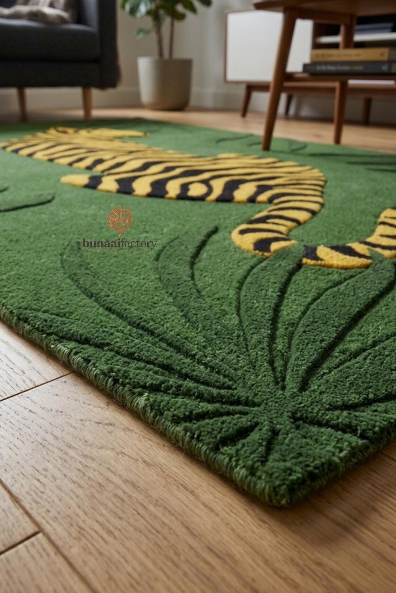 Wild Forever Rug Tiger Area Rug, Jungle Animal Rug, Hand Tufted Wool Rug, Kids Room ...