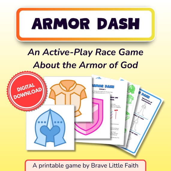 Armor of God Printable Bible Game | Armor Dash | Active-Play Sunday School & VBS Kids Activity