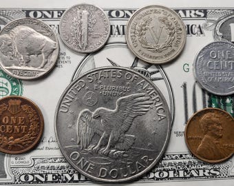 U.S. Coin Starter Lot – 7 Coin Collector Set with Silver Content