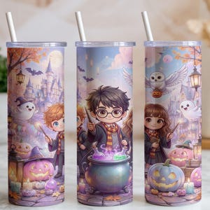 Harry Potter Halloween 20oz Skinny Tumbler-Folie (PNG), Hogwarts Hexenkessel-Kürbis-Sublimationsdesign, Digitaler Download